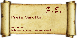 Preis Sarolta névjegykártya